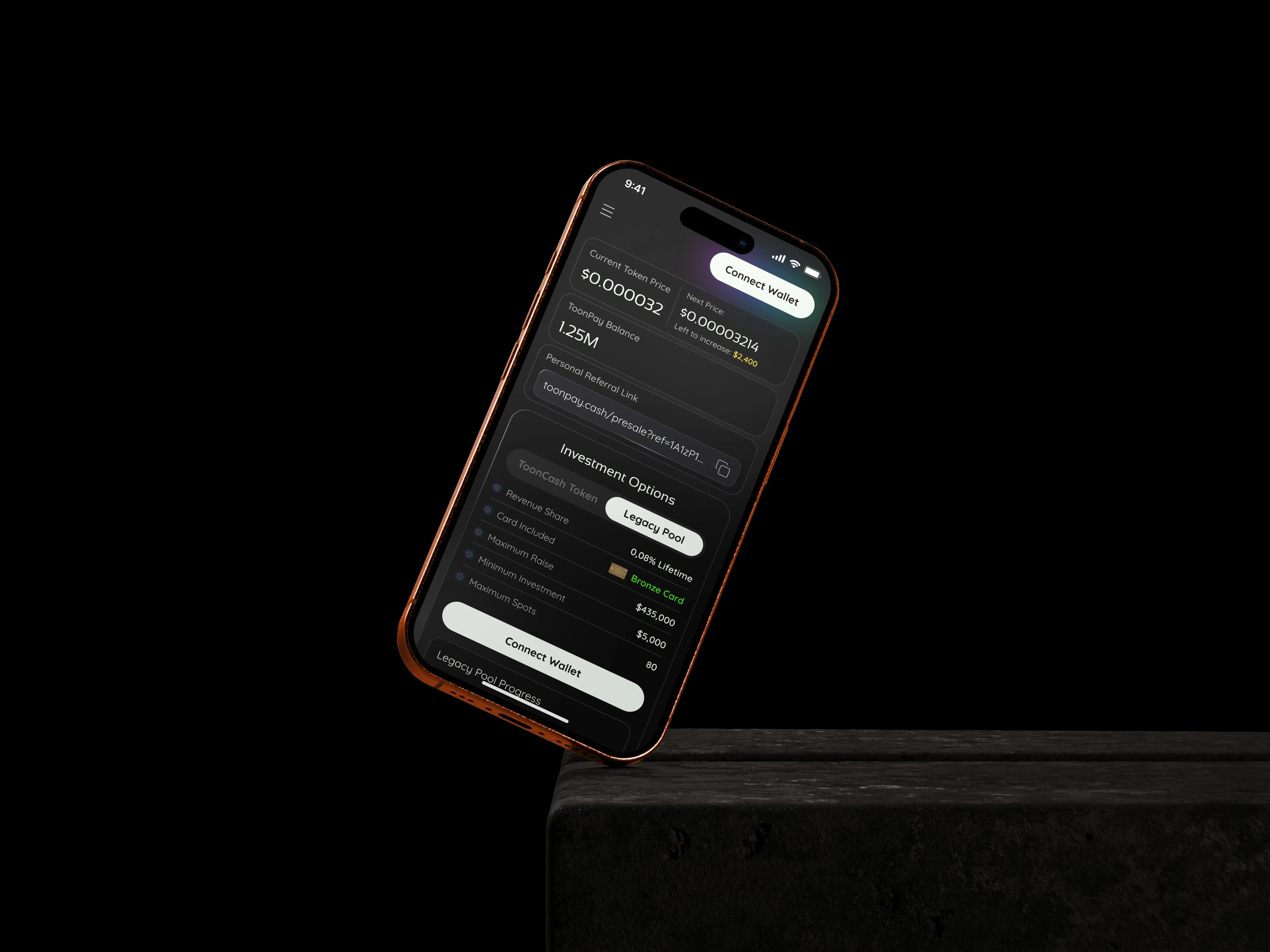DeFi token development interface on iMac
