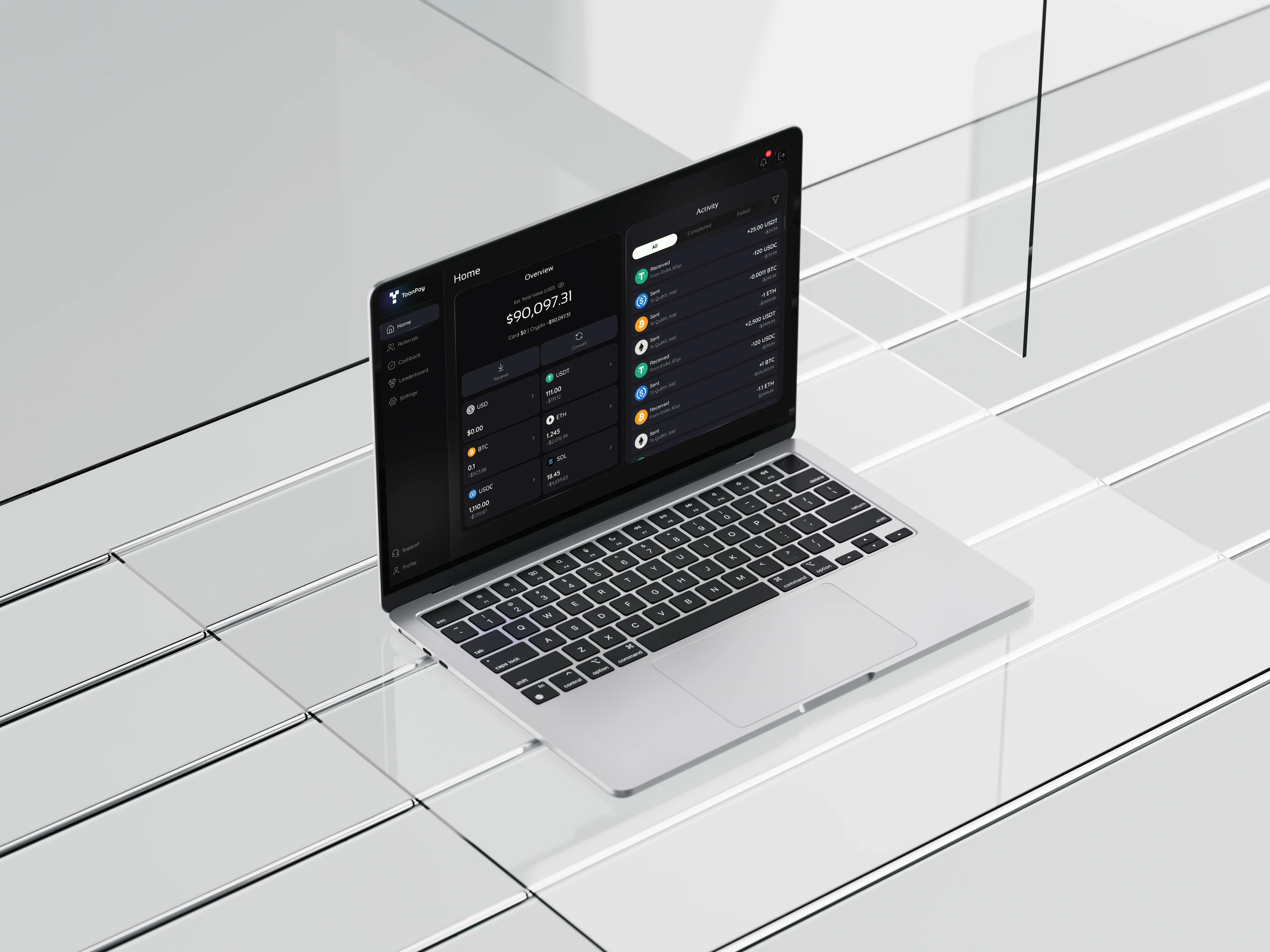 DeFi wallet development dashboard on iMac