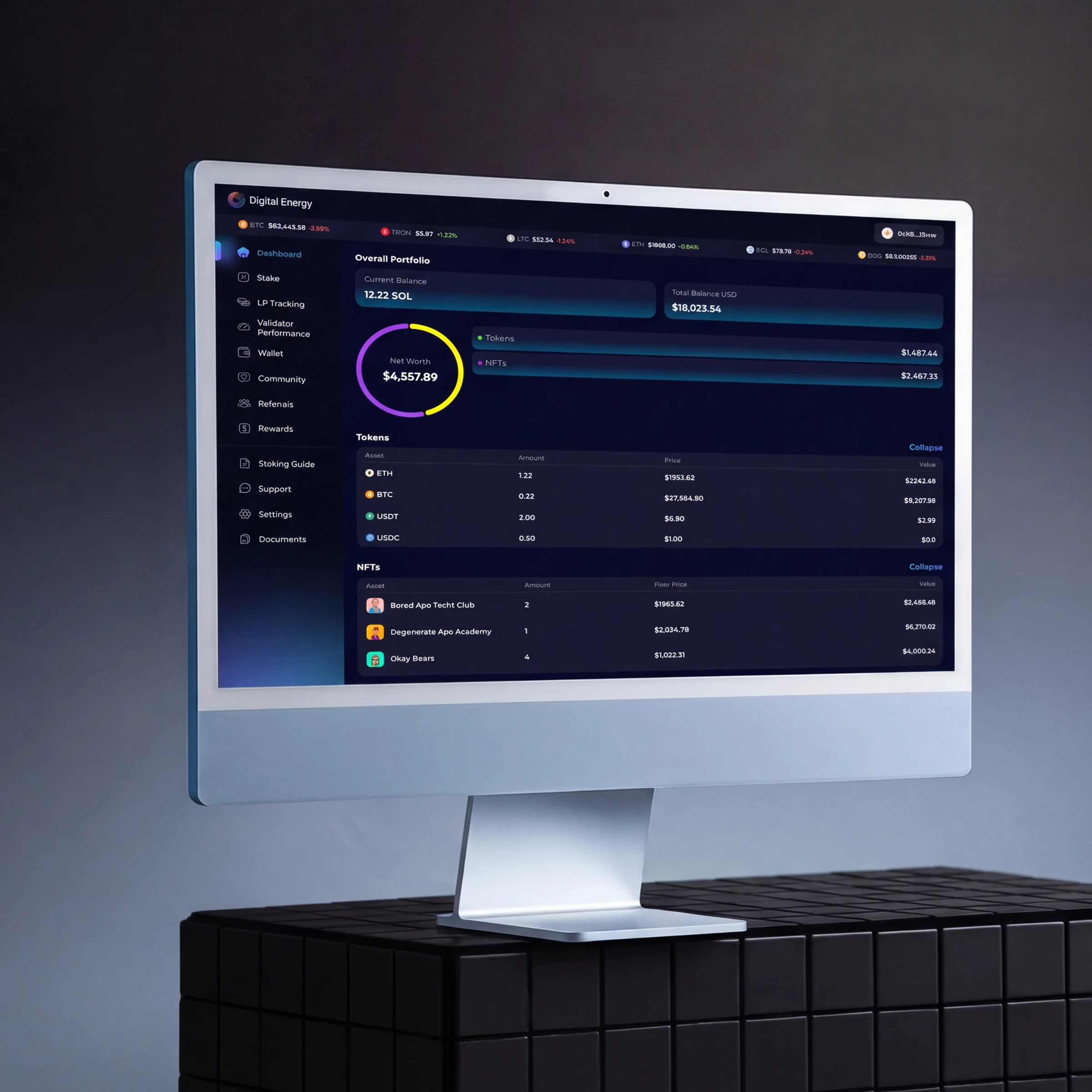 DeFi staking integrations dashboard