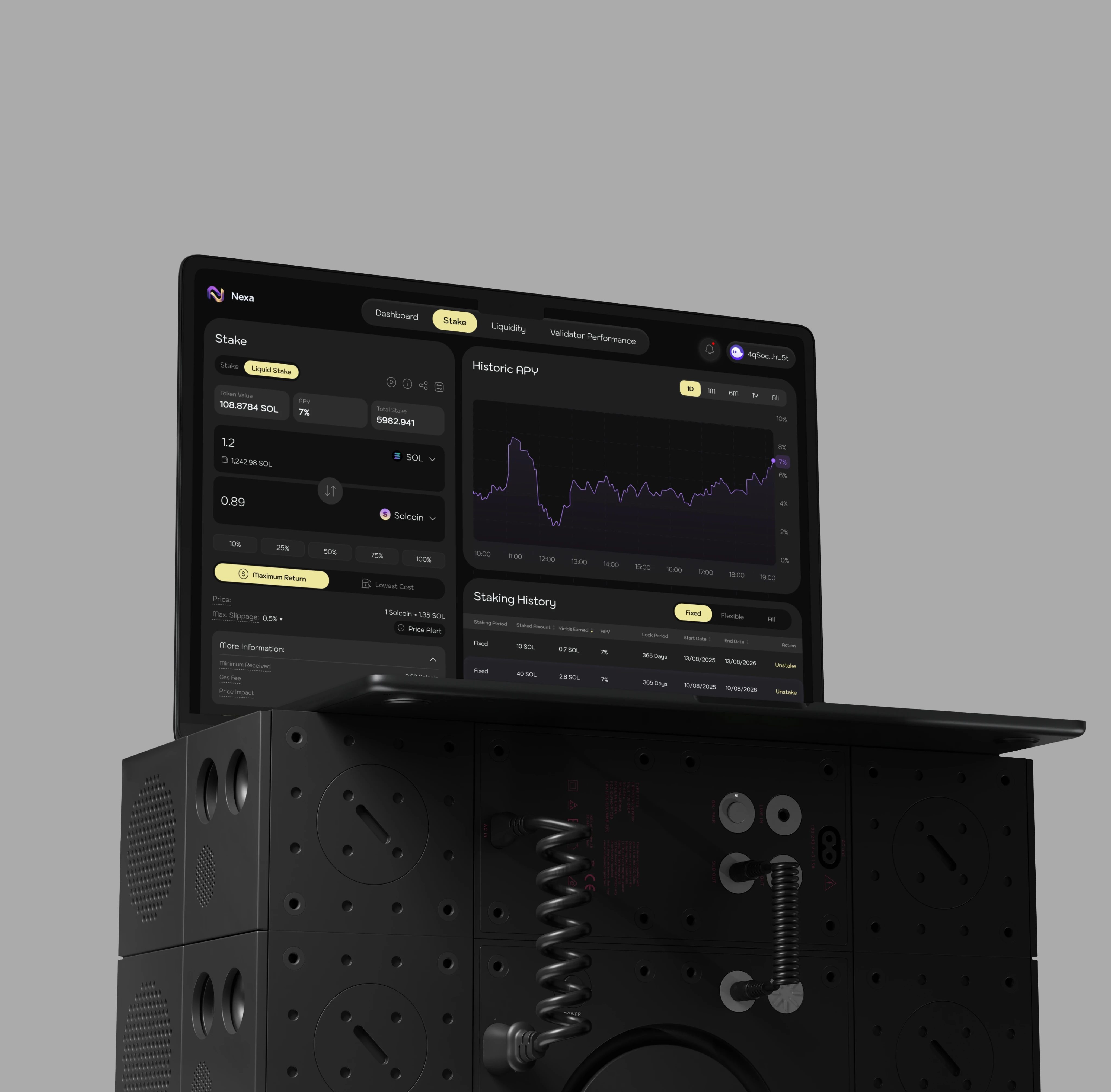 Dapp mobile interface on iPhone