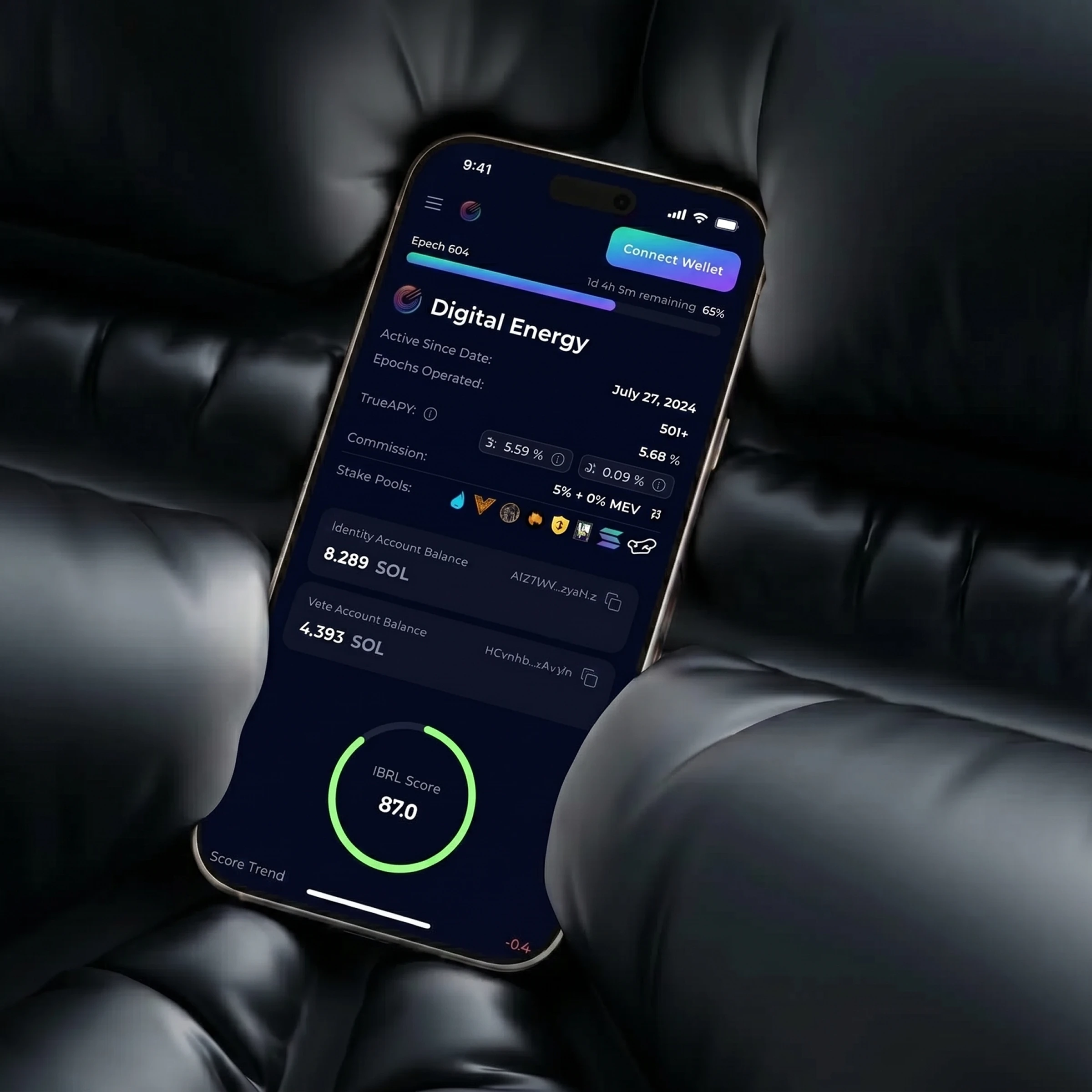 Decentralized crypto exchange mobile app on iPhone
