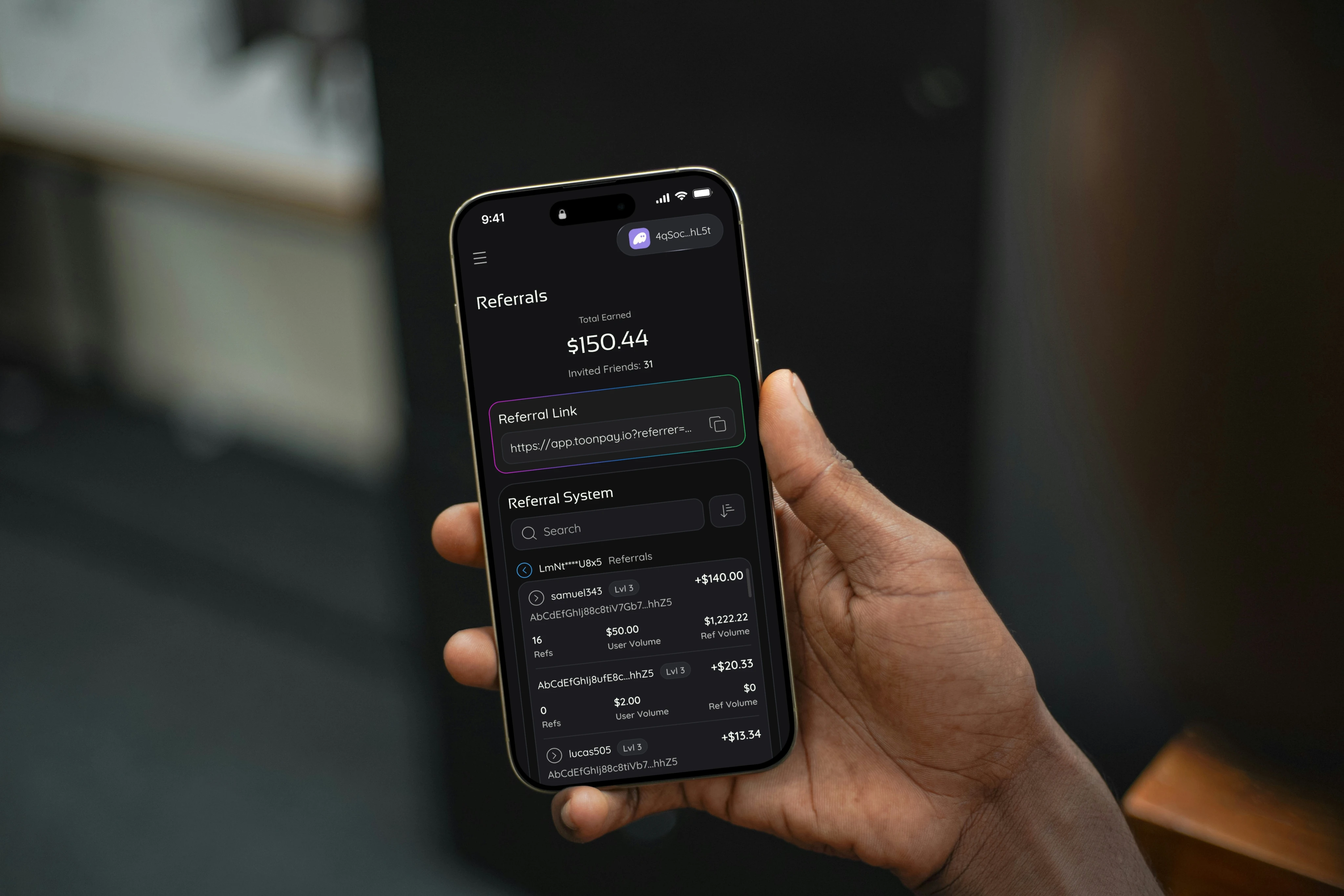 DeFi token detail view