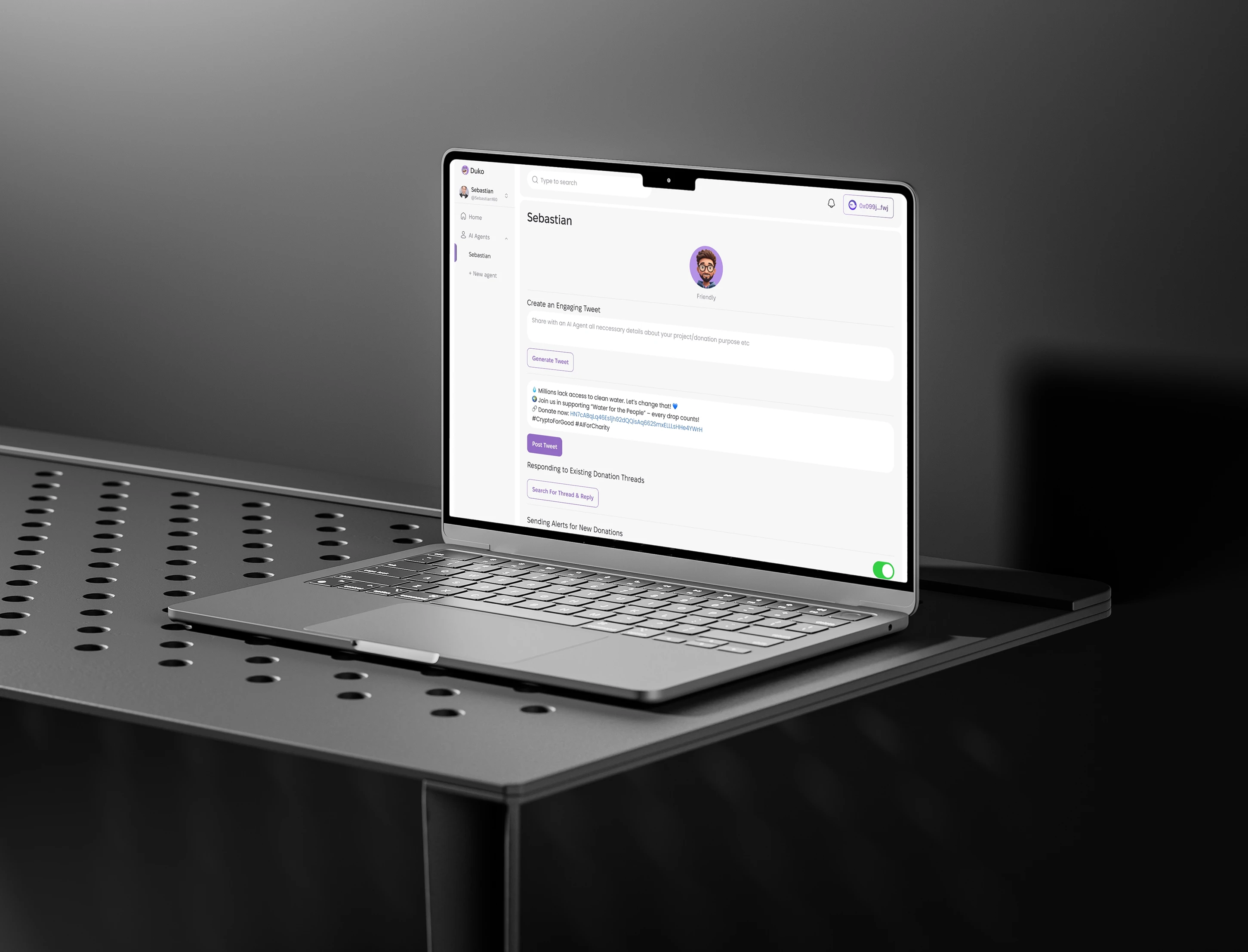 Web3 frontend development dashboard on iMac